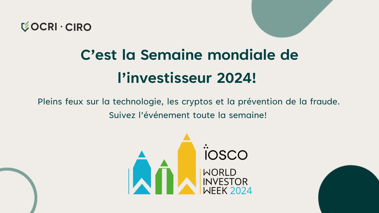 Semaine mondiale des investisseurs 2024 – Bannière pour l'éducation et la protection des investisseurs